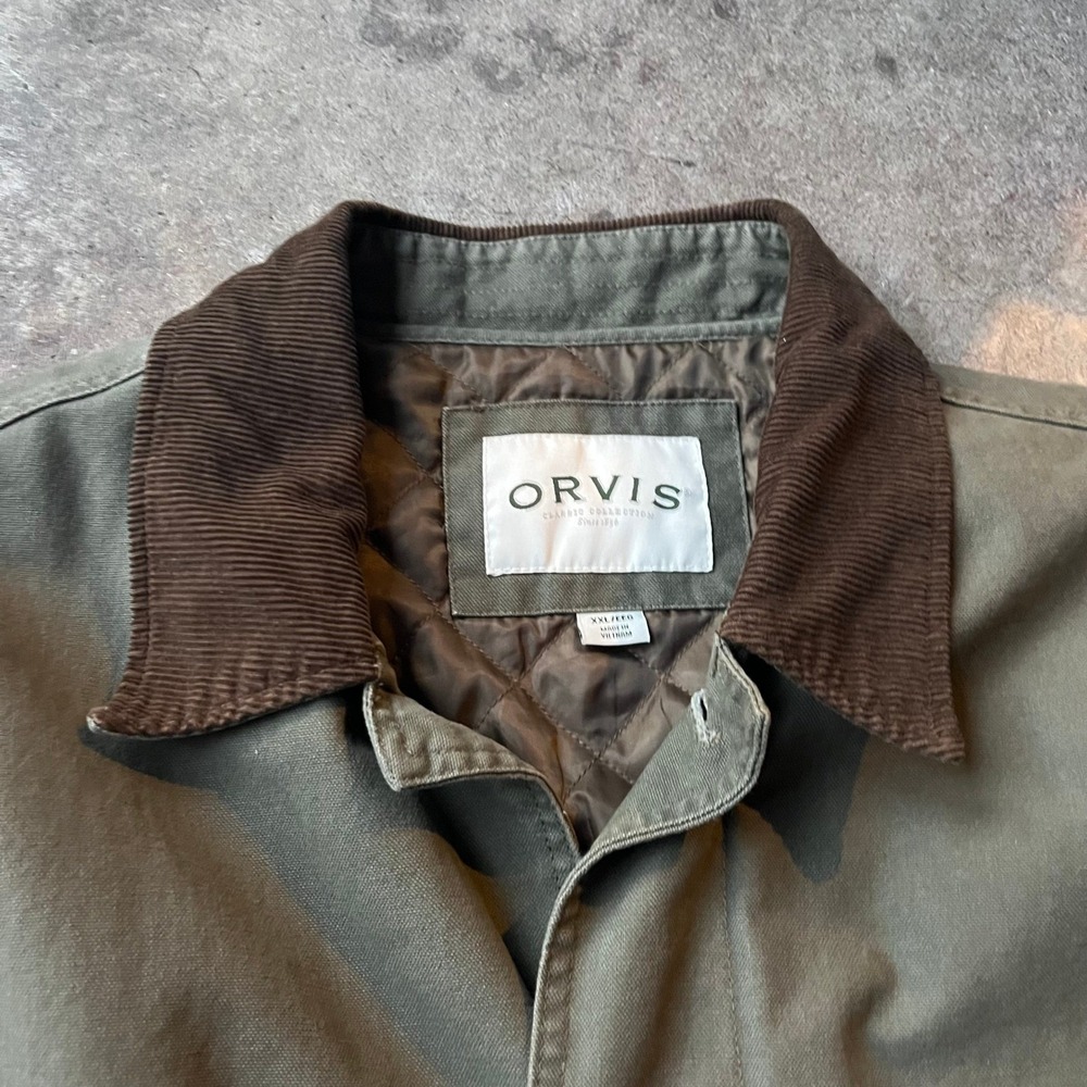 Orvis Men's Chore Jacket Barn Coat Field Insulated Brown XXL Canvas Quilt Lined - Picture 2 of 11